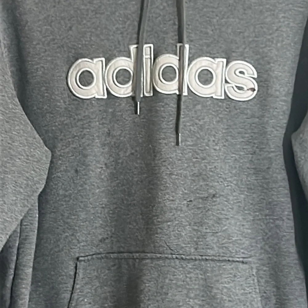 Adidas Gray Fleece  Long Sleeves Pullover Hoodie - Picture 3 of 17